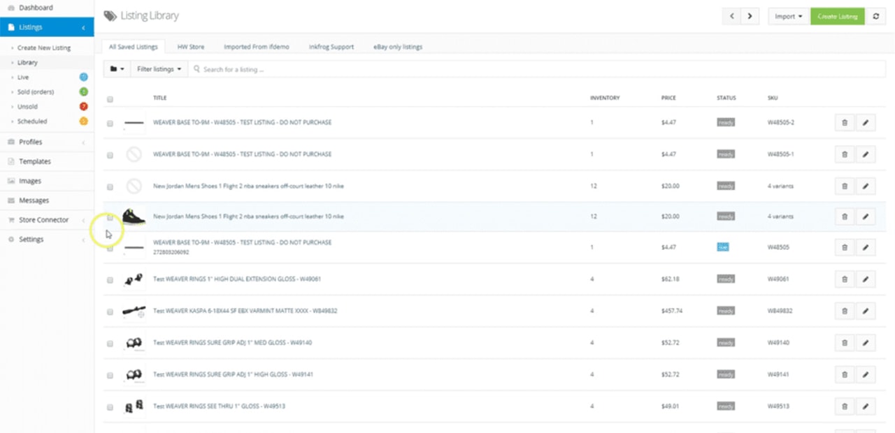 eBay listing library