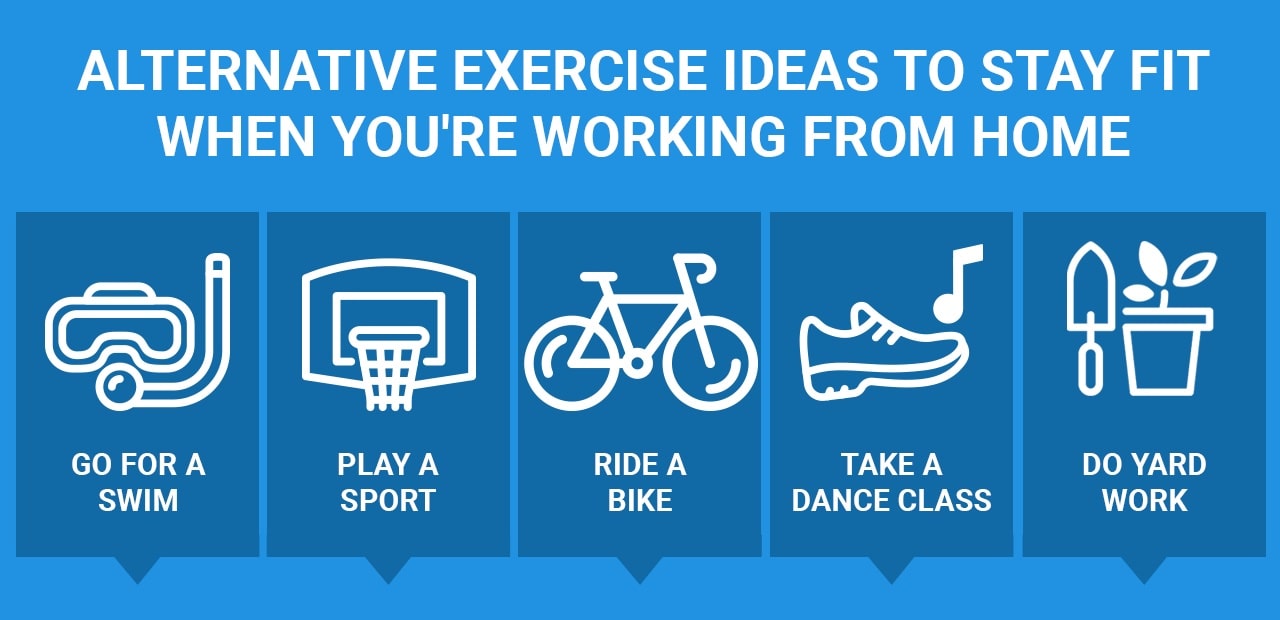 Image with the text Alternative Exercise Ideas to Stay Fit When You're Working From Home